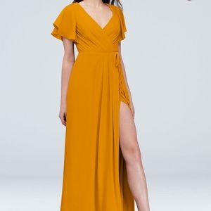 Marigold wrap Bridesmaids dress